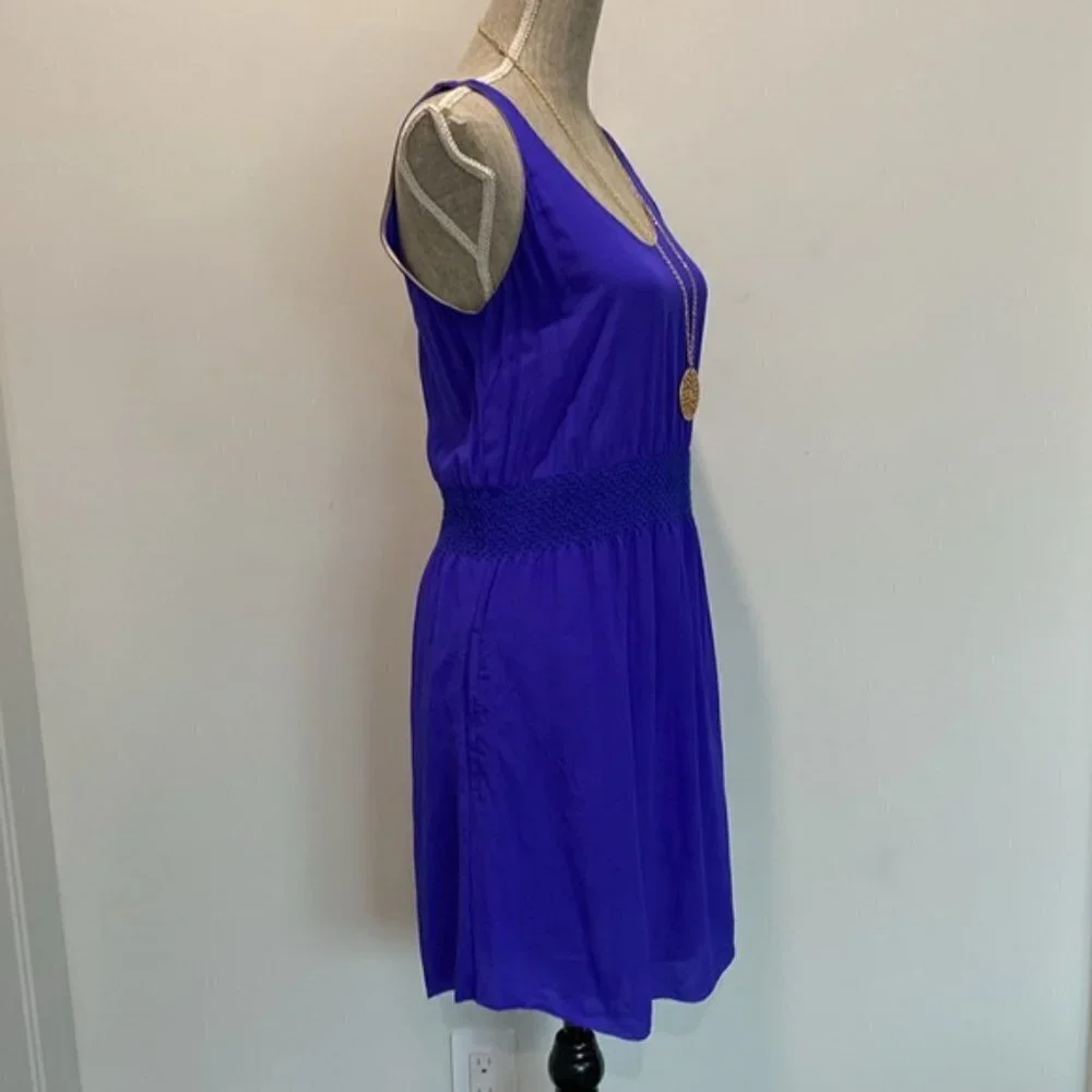 Aritzia Royal Blue Mini Silk Slip Dress - Picture 3 of 13